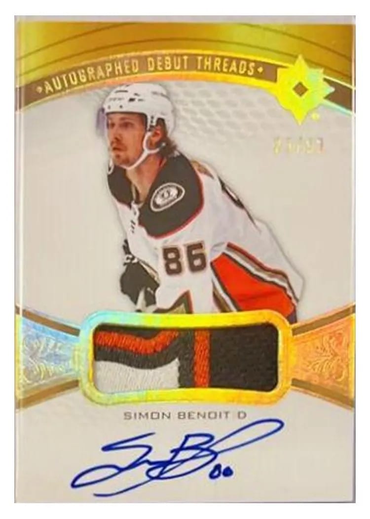 2021 Ultimate Collection Debut Threads Auto Patch Simon Benoit #ADT-SB card