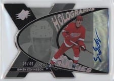 2023-24 SPx Autograph Holograph Rookies Simon Edvinsson #HGR-SE card