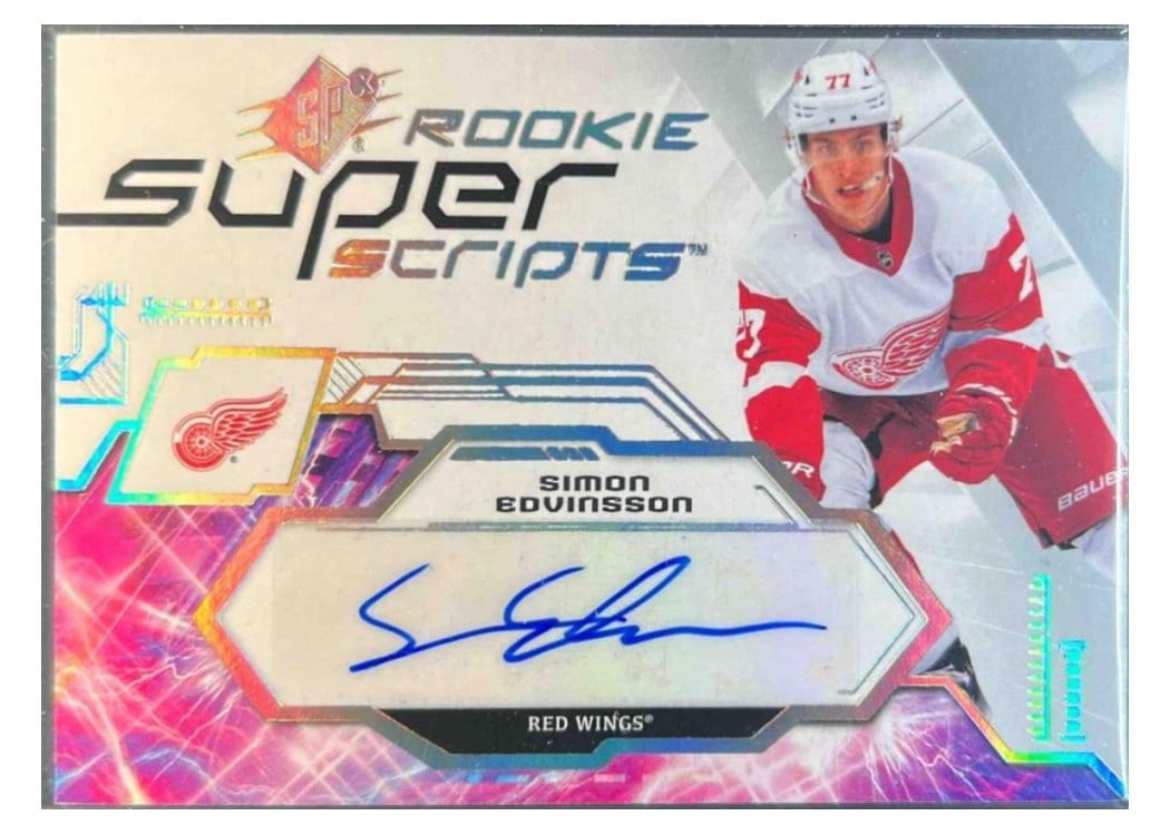 2023-24 SPx Rookie Superscripts Simon Edvinsson #SSR-SE card