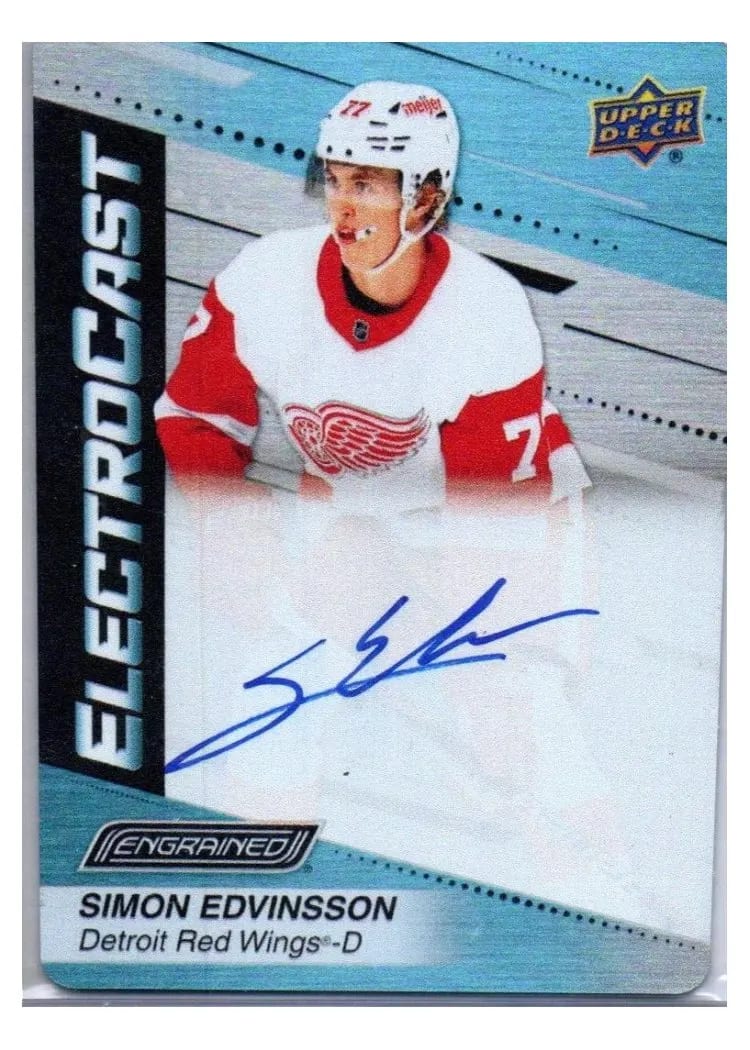 2023-24 Upper Deck Engrained ElectroCast Metal Auto Simon Edvinsson #EC-2 card