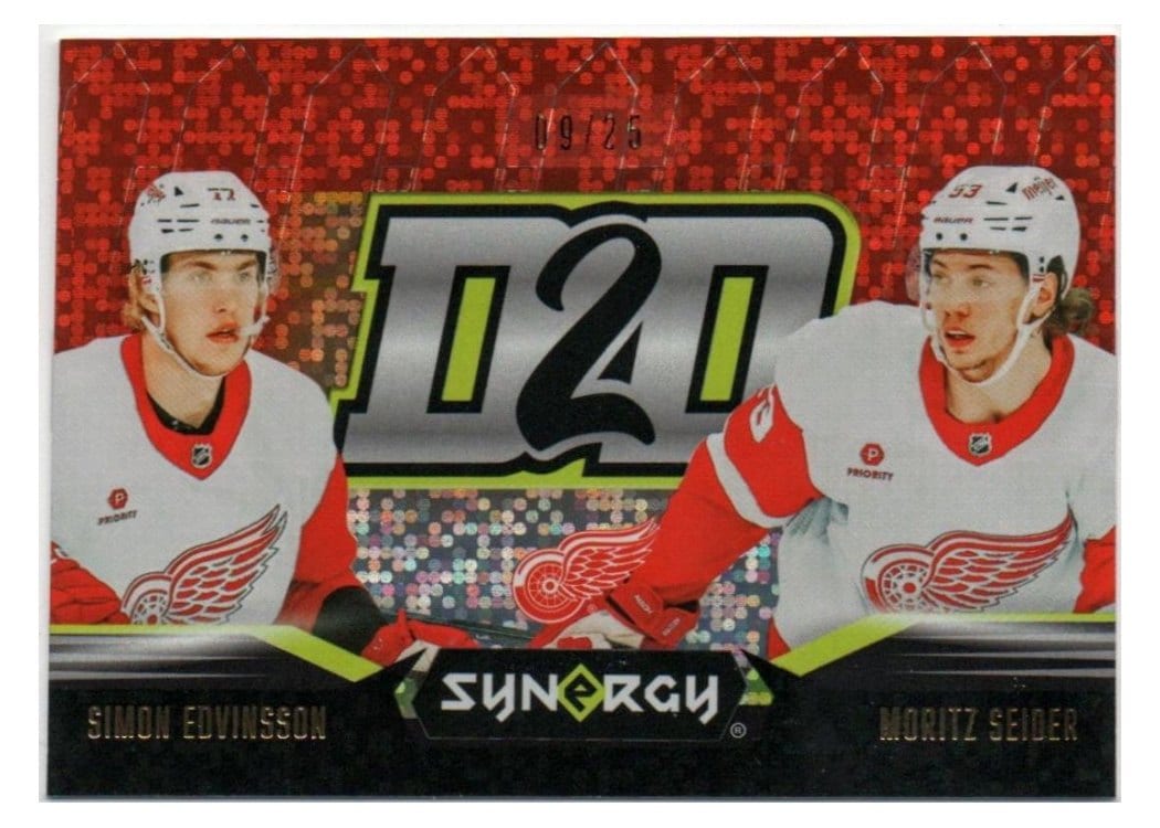 2024-25 Upper Deck Synergy D2D Simon Edvinsson/Moritz Seider #D2D-DET card
