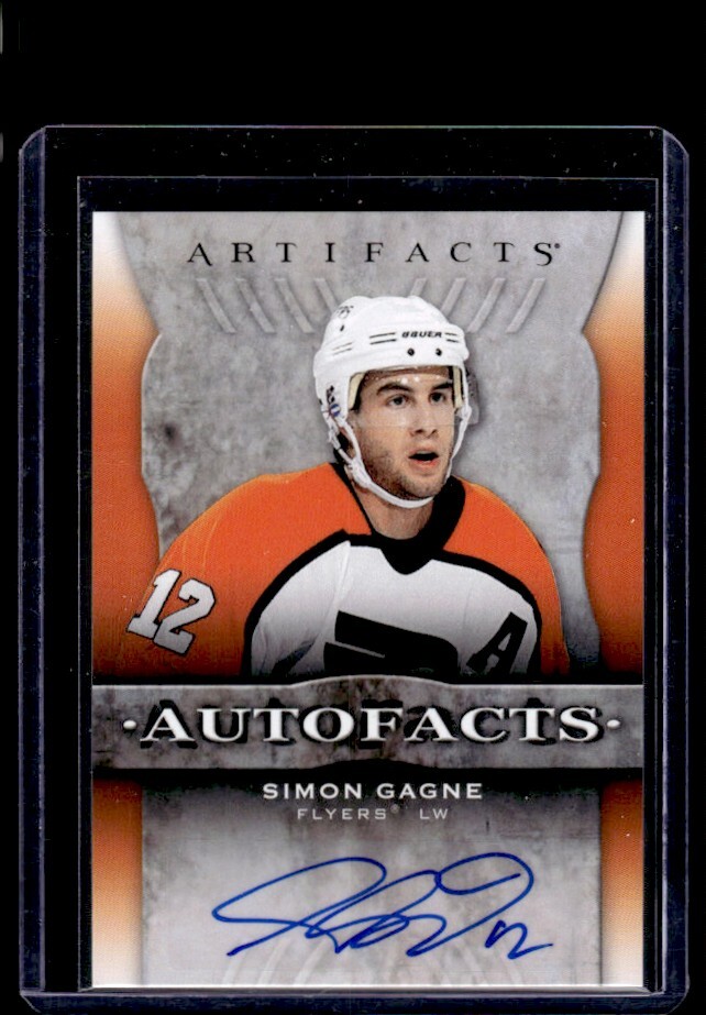 2021-22 Upper Deck Artifacts Autograph Facts Simon Gagne #AF-SG card
