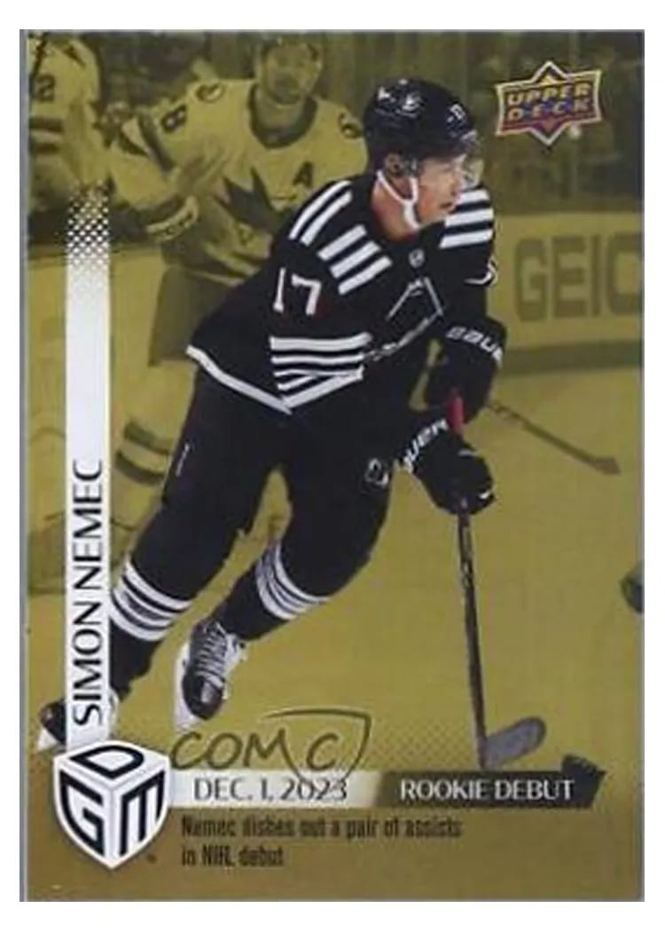 2023 Upper Deck Game Dated Moments Simon Nemec #28 card