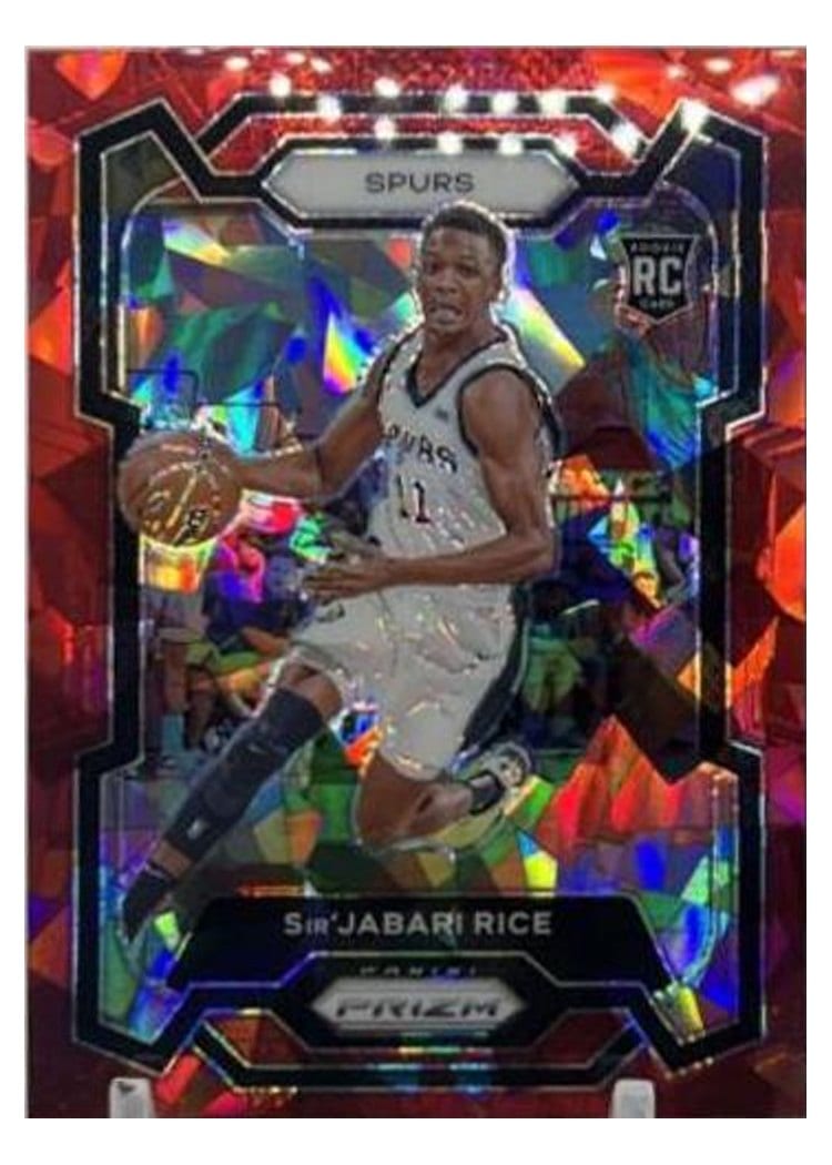 2023-24 Panini Prizm Base Set Sir'Jabari Rice Red Ice #299 card