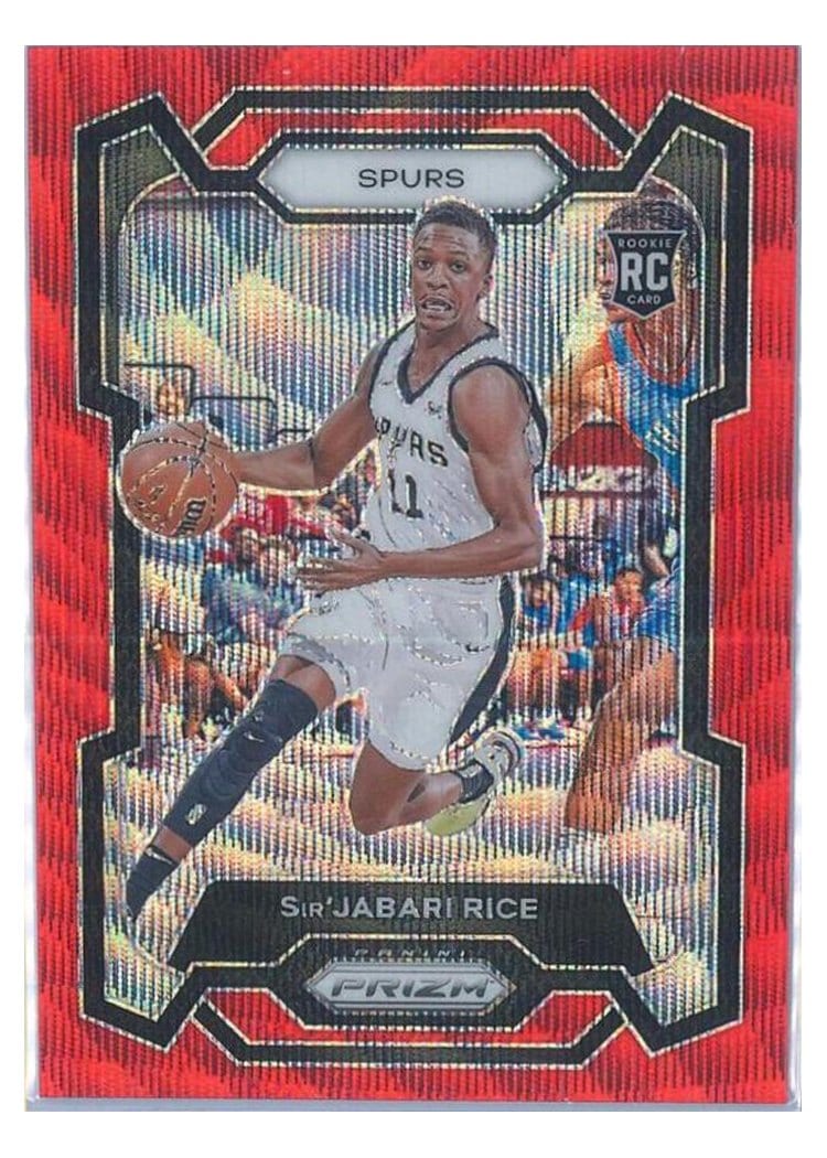 2023-24 Panini Prizm Base Set Sir'Jabari Rice Ruby Wave #299 card