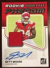 2022 Donruss Rookie Phenom Jersey Autographs Skyy Moore #RPA-16 card