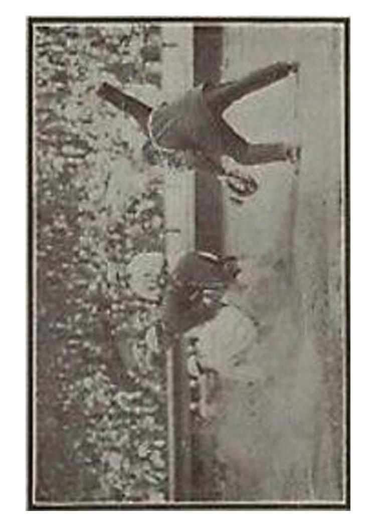 1913 Tom Barker Game Sliding Into Home Umpire at Right card