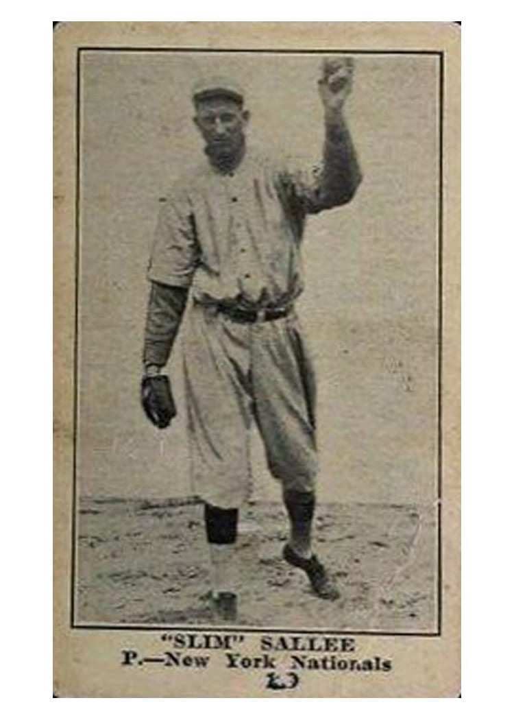 1917 Boston Store 'Slim' Sallee #149 card