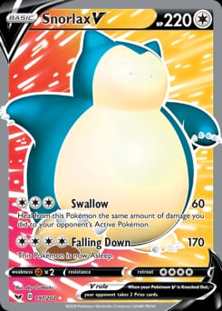 2020 Sword & Shield Snorlax V #197 card