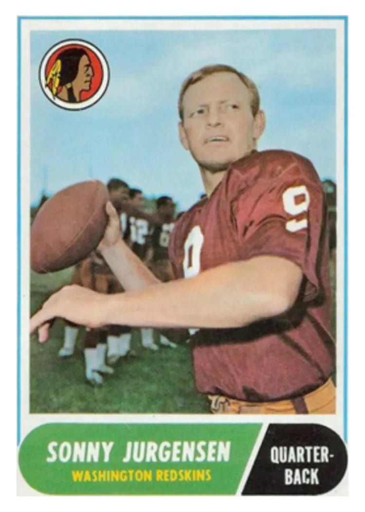 1968 Topps Sonny Jurgensen #88 card
