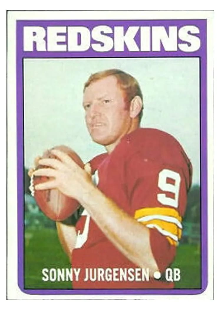 1972 Topps Sonny Jurgensen #195 card