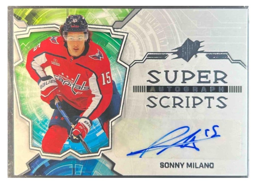 2022-23 SPx Superscripts Sonny Milano #SS-SM card