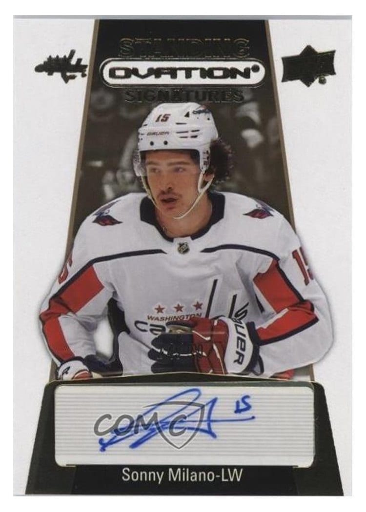 2023-24 Upper Deck Ovation Standing Ovation Signatures Sonny Milano #SOS-SM card
