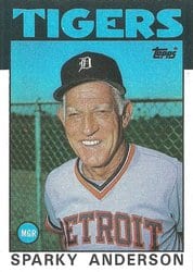 1986 Topps Base Set Sparky Anderson #411 card