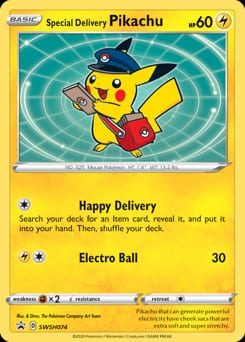 Special Delivery Pikachu SWSH Black Star Promos card
