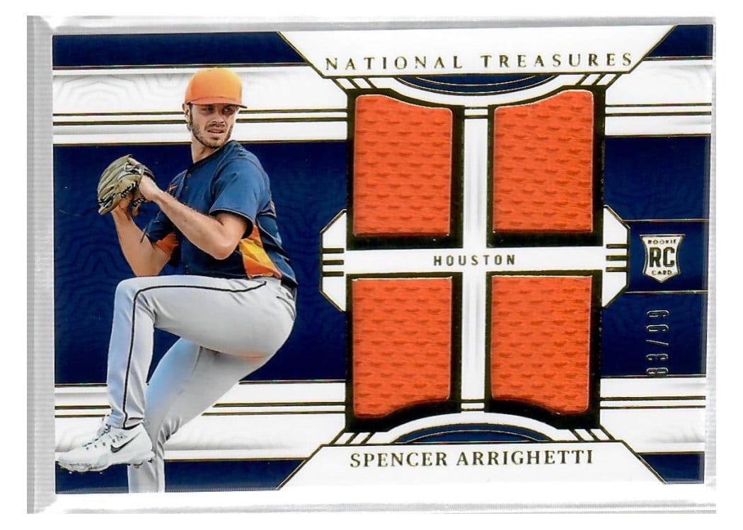 2024 Panini National Treasures Game Gear Swatches Quad Spencer Arrighetti #16