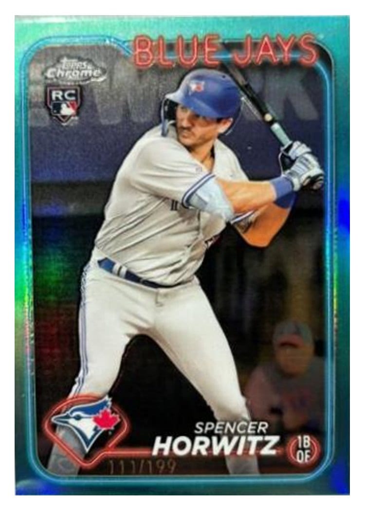 2024 Topps Chrome Base Set Spencer Horwitz Aqua Refractor #26 card