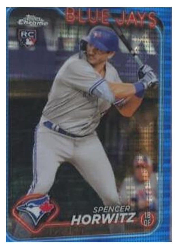 2024 Topps Chrome Base Set Spencer Horwitz Sonar Blue Refractor #26 card