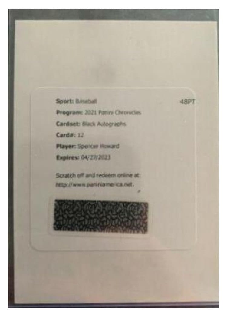 2021 Panini Chronicles Black Autographs Spencer Howard #12 card