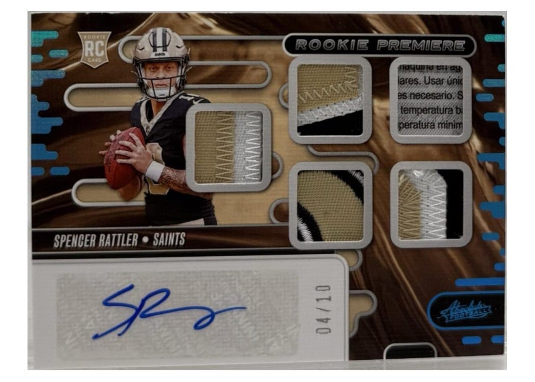 2024 Panini Absolute Rookie Premiere Materials Autographs Spencer Rattler #RPMA-SRR card
