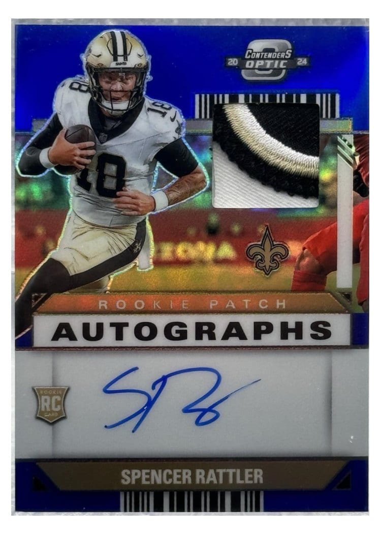 2024 Panini Contenders Optic Rookie Patch Autographs Spencer Rattler #3 card