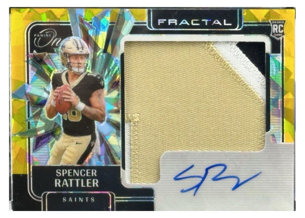 2024 Panini One Rookie Fractal Autographs Spencer Rattler #404 card