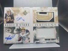 2024 Panini Origins Rookie Stars Dual Patch Signatures Booklet Spencer Rattler / Michael Pratt #RDPS-5 card