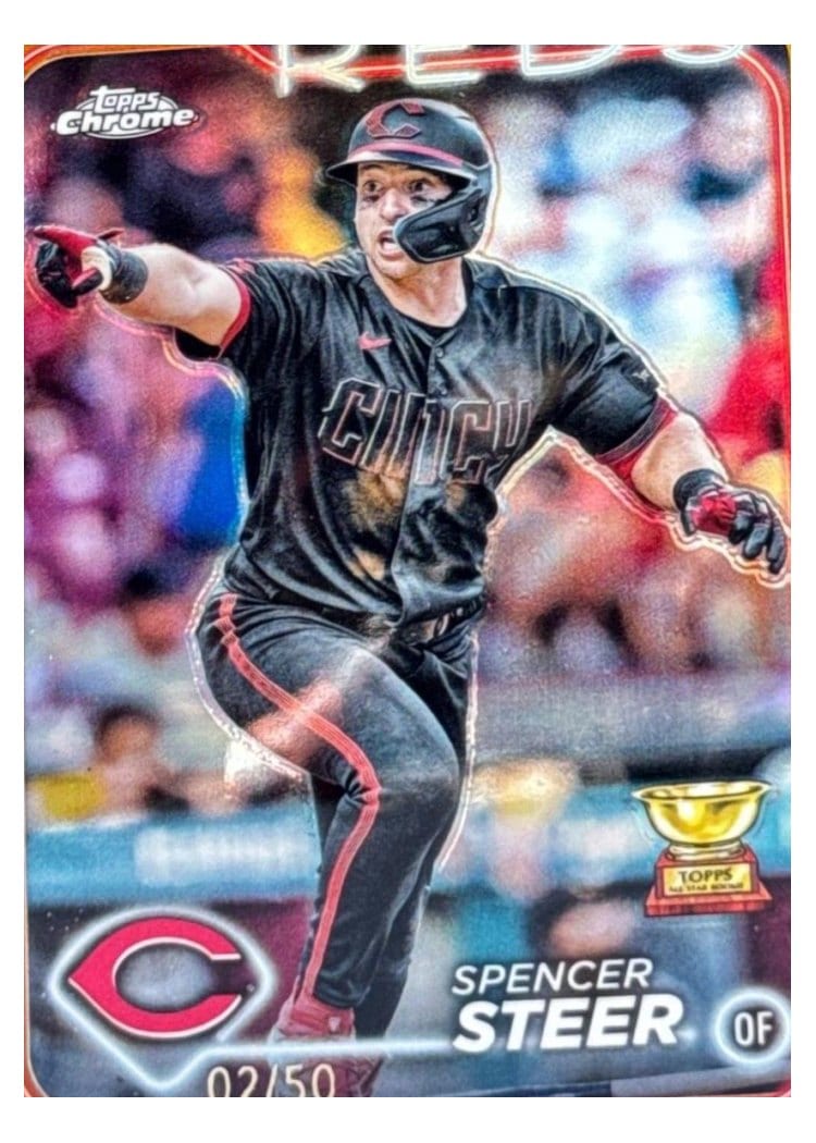 2024 Topps Chrome Spencer Steer #104 card
