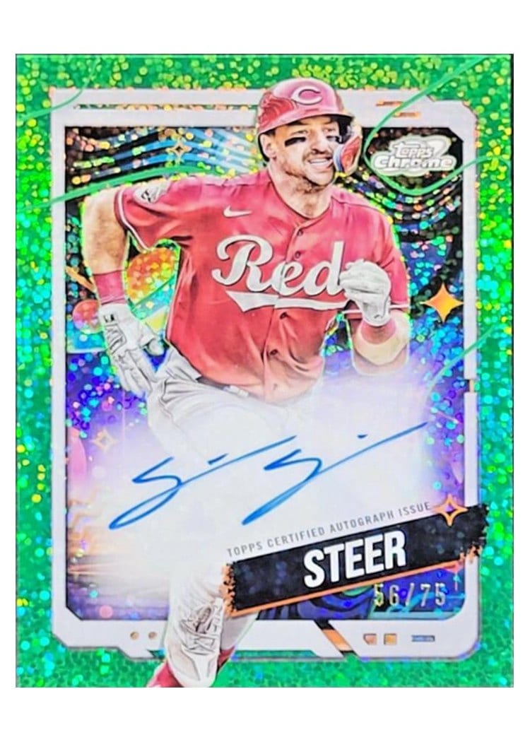2024 Topps Cosmic Chrome Autographs Spencer Steer #CCA-SS card