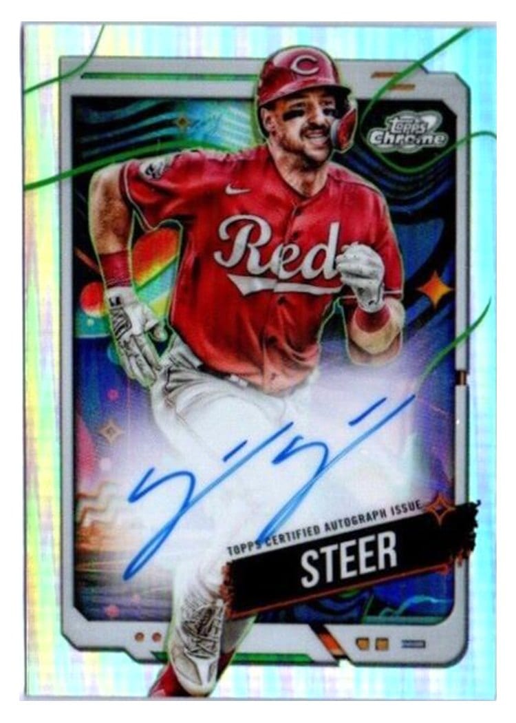 2024 Topps Cosmic Chrome Autographs Spencer Steer #CCA-SS card