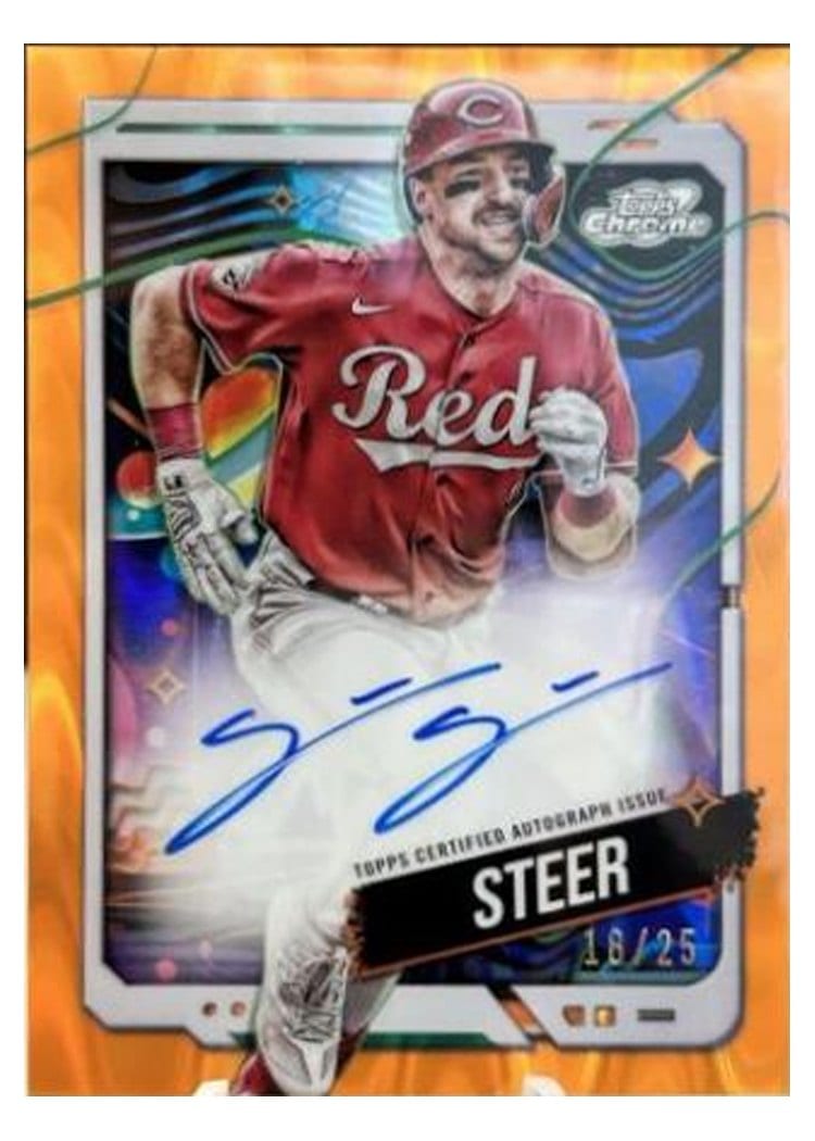 2024 Topps Cosmic Chrome Autographs Spencer Steer #CCA-SS card