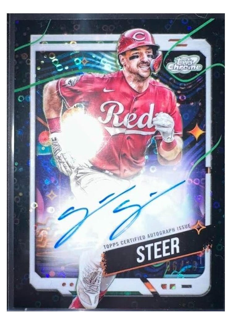 2024 Topps Cosmic Chrome Autographs Spencer Steer #CCA-SS card