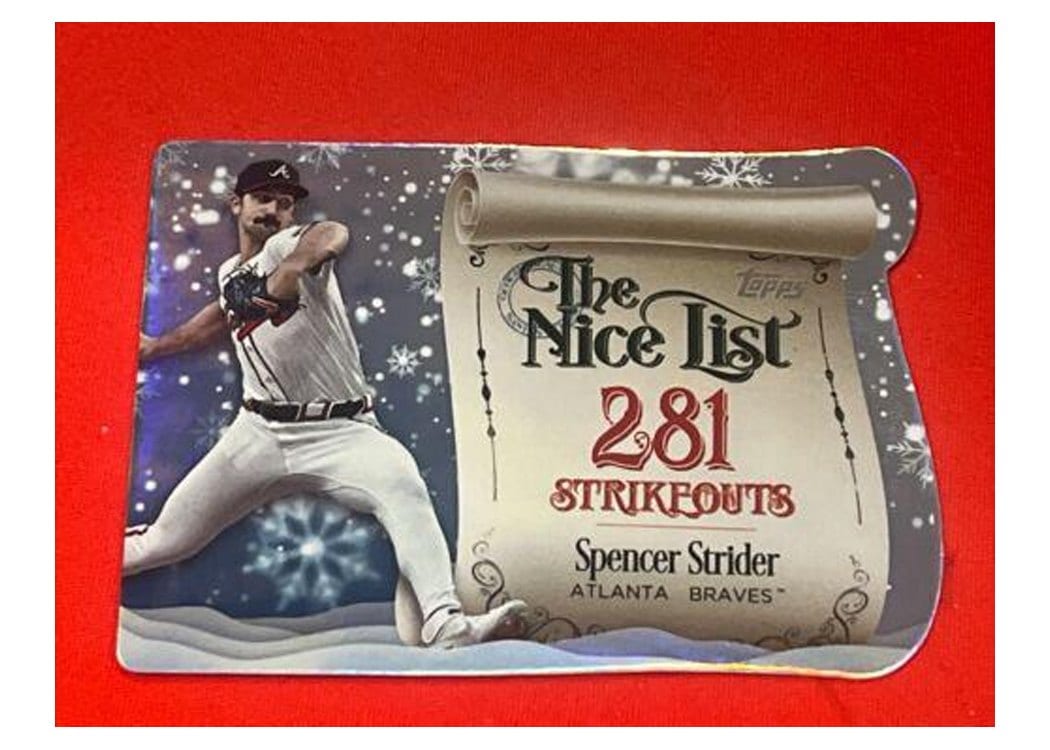 2024 Topps Holiday Making the Nice List Spencer Strider #MNL-4 card