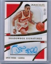2020-21 Panini Immaculate Collection Shadowbox Signatures Spud Webb #SHS-SPD card