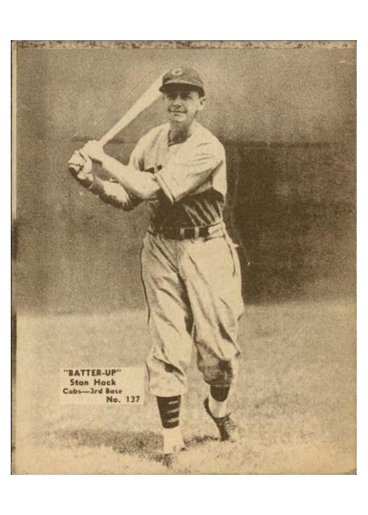 1934 Batter Up Stan Hack #137 card