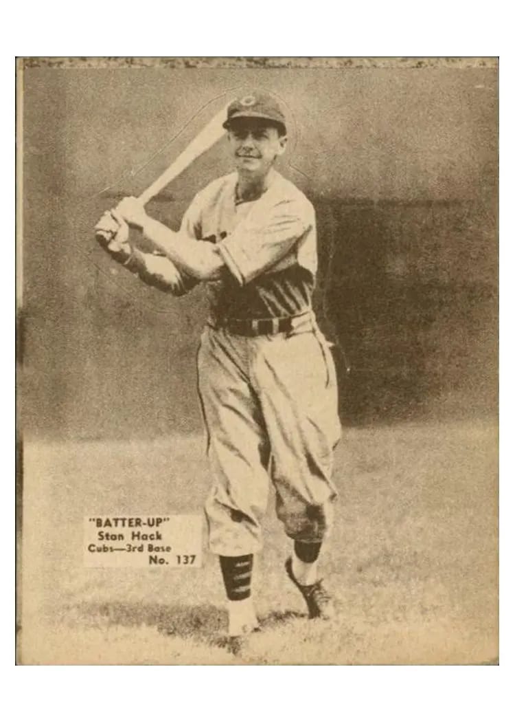 1934 Batter Up Stan Hack #137 card