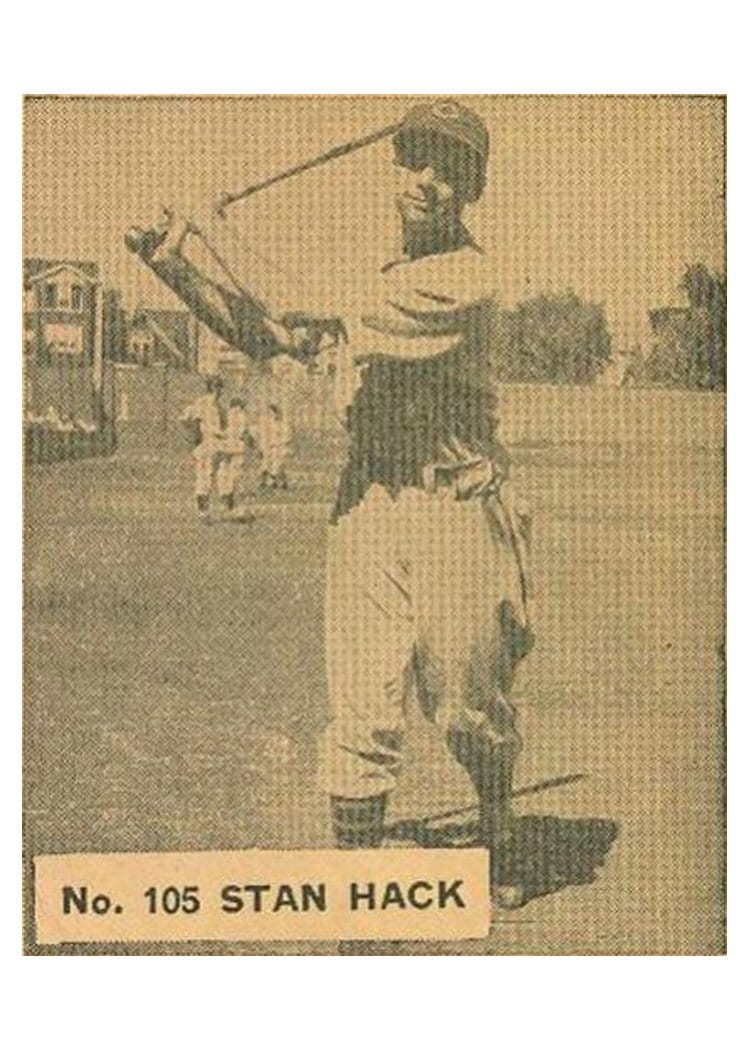 1936 World Wide Gum Stan Hack #105 card