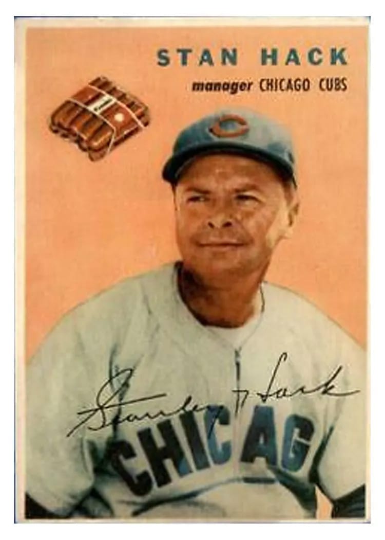 1954 Wilson Franks Stan Hack card