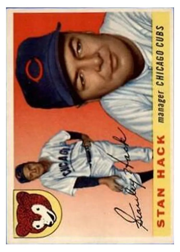 1955 Topps Stan Hack #6 card