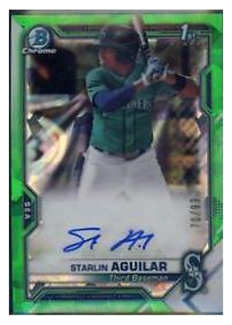 2021 Bowman Chrome Prospect Autographs Starlin Aguilar #CPA-SA card
