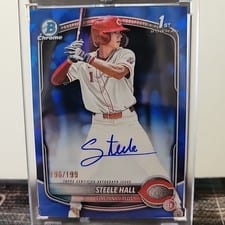 2025 Bowman Draft Sapphire Sapphire Chrome Prospect Autographs Steele Hall #CPA-SHA card