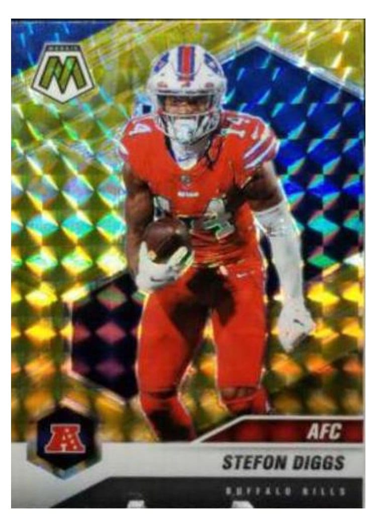 2021 Panini Mosaic Base Set Stefon Diggs Reactive Yellow Mosaic #236 card