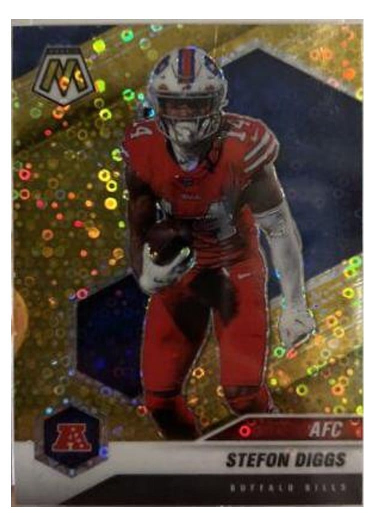 2021 Panini Mosaic Base Set Stefon Diggs No Huddle Gold Mosaic #236 card