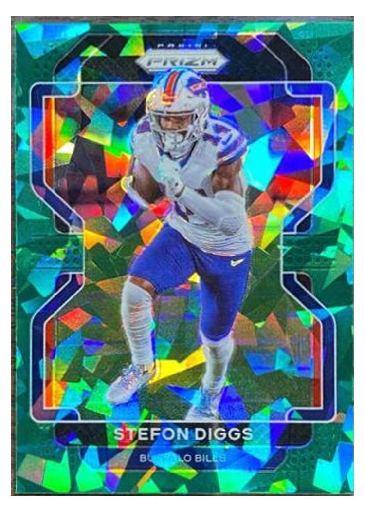 2021 Panini Prizm Base Set Stefon Diggs Green Ice Prizm #114 card