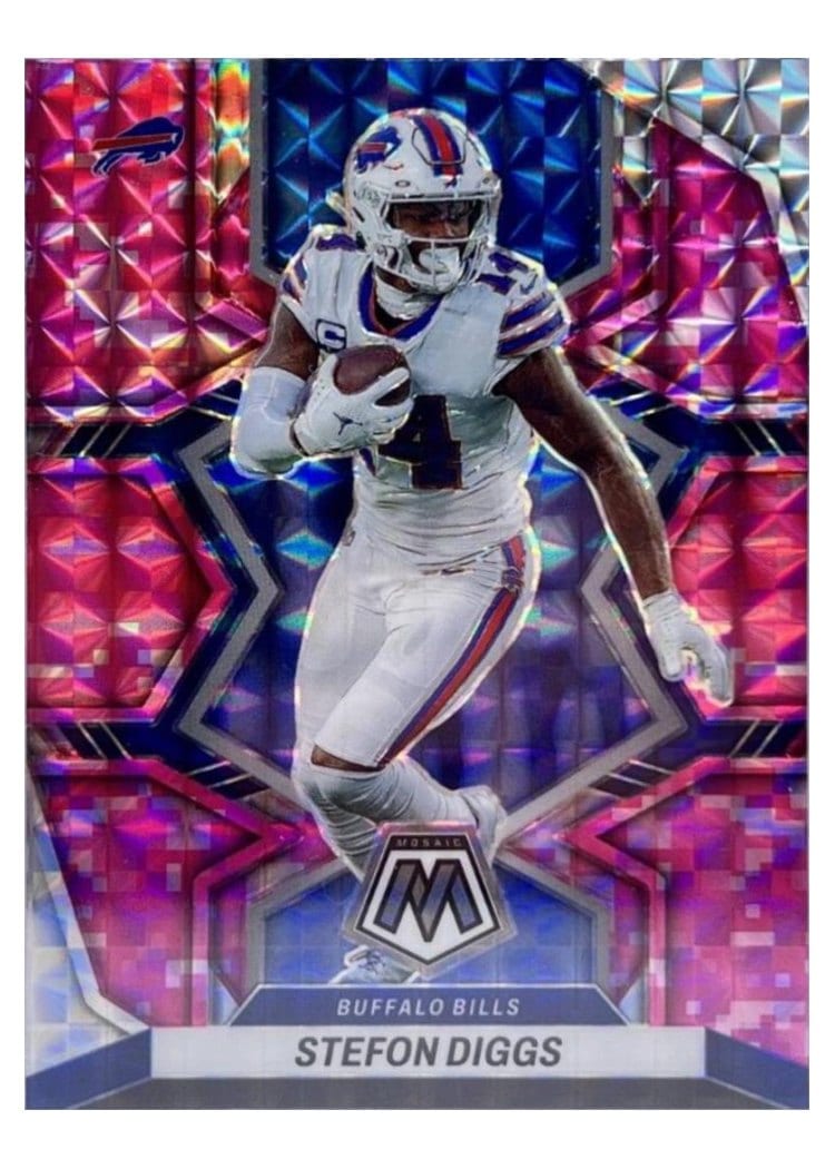 2022 Panini Mosaic Base Set Stefon Diggs Pink Swirl #21 card