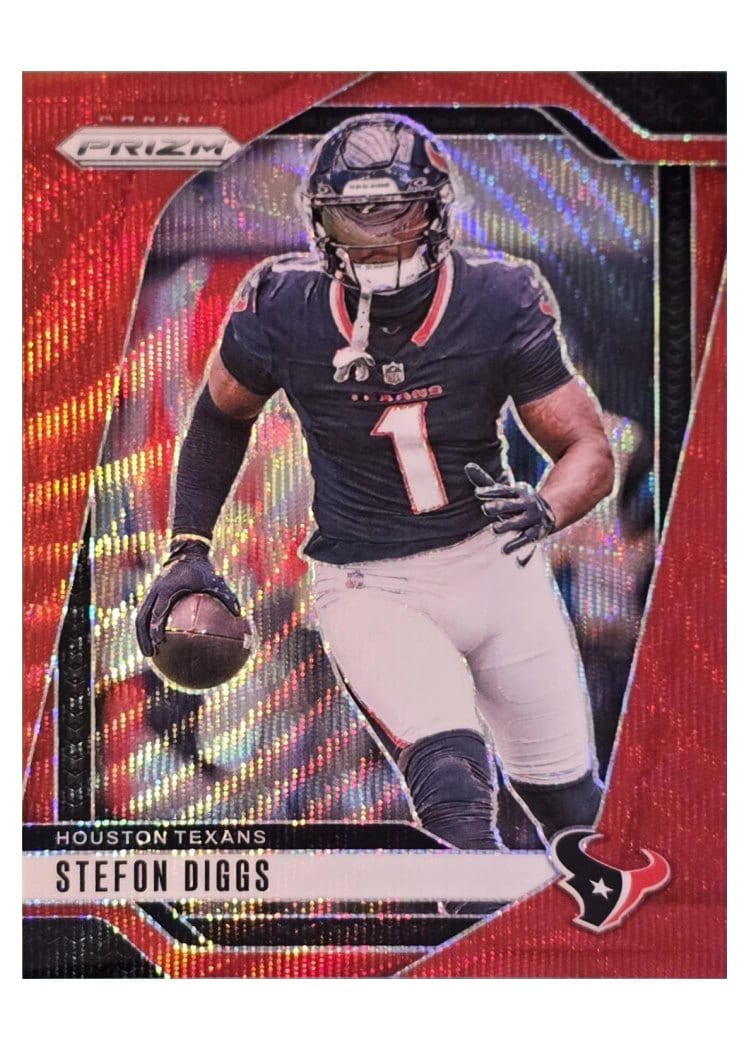 2024 Panini Prizm Base Set Stefon Diggs Red Wave #114 card