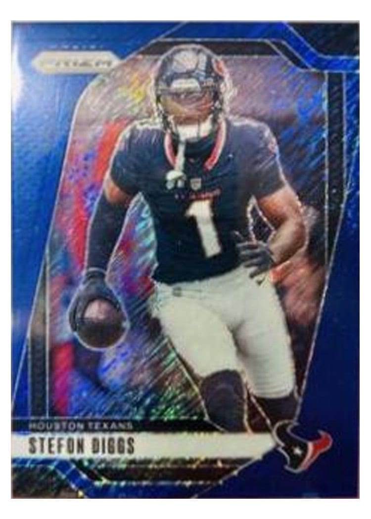 2024 Panini Prizm Base Set Stefon Diggs Blue Shimmer #114 card