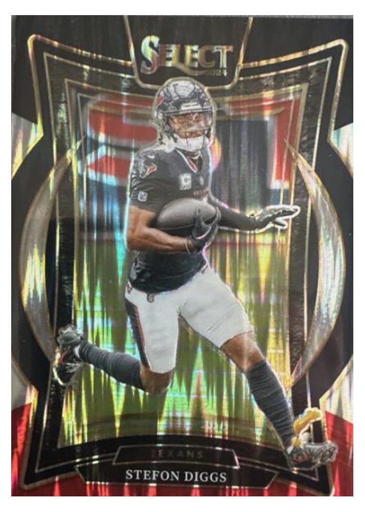 2024 Panini Select Base Set Stefon Diggs Black Red Prizm Shock #94 card