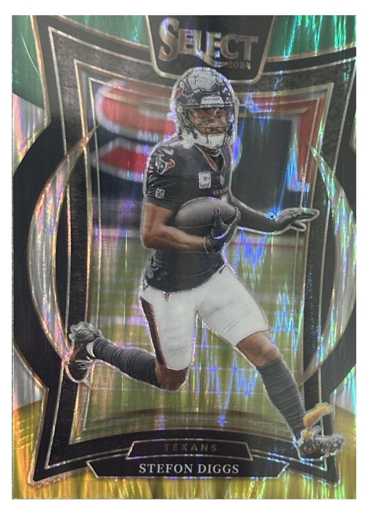 2024 Panini Select Base Set Stefon Diggs Green Yellow Prizm Shock #94 card