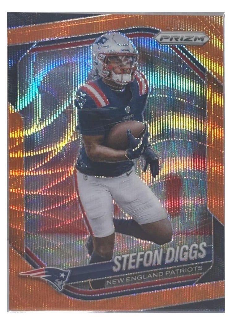 2025 Panini Prizm Base Set Stefon Diggs Orange Wave #182 card